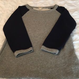 JCREW mixed material baseball style sweatshirt